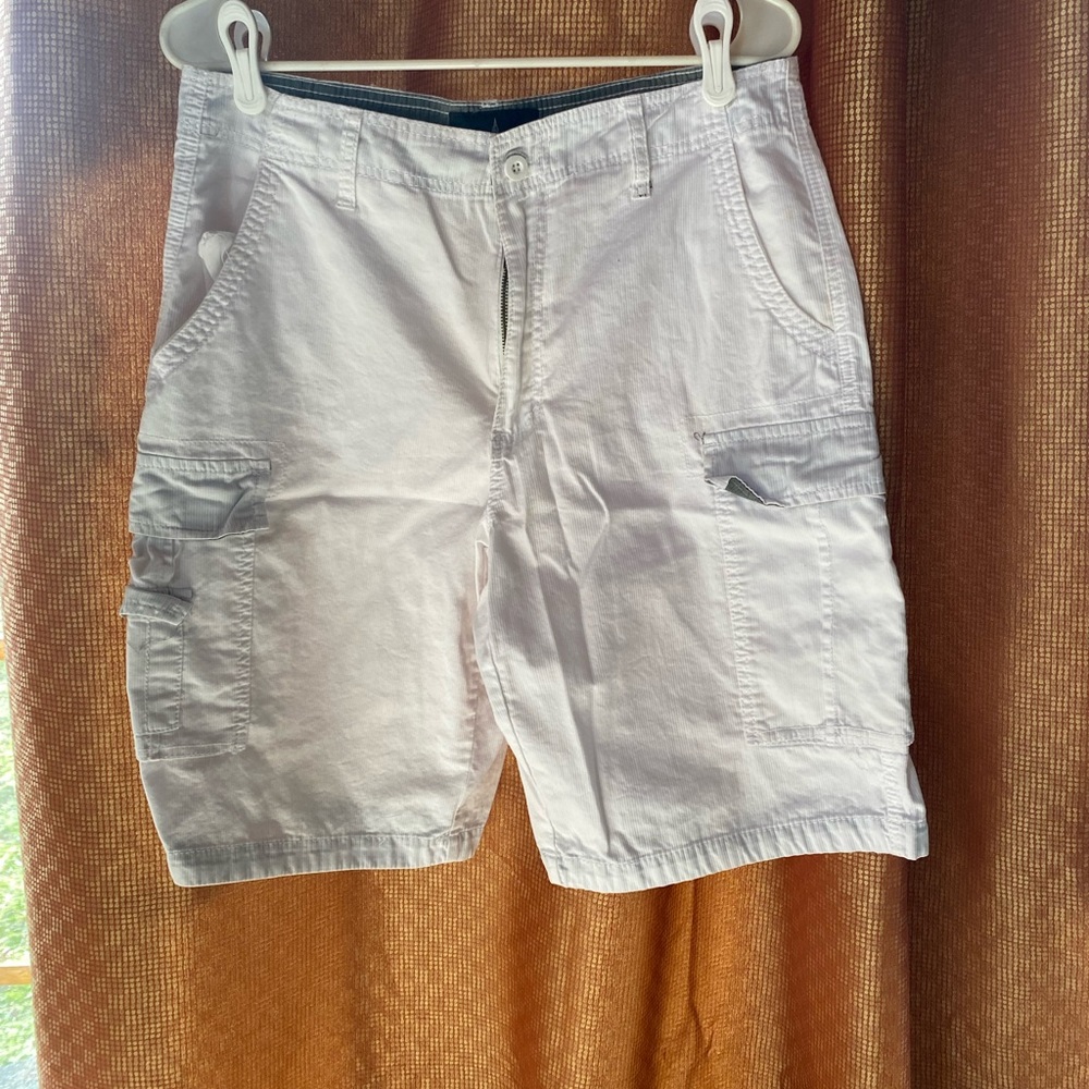 Men's White Cargo Shorts